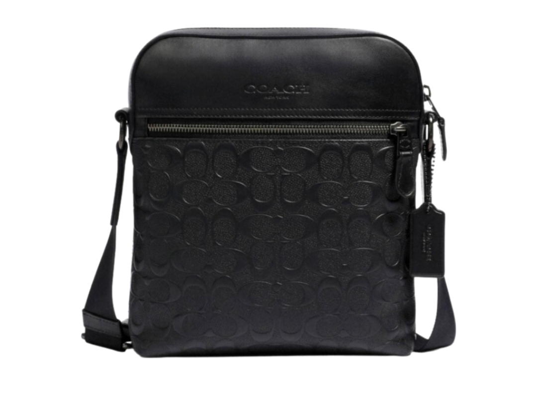 Coach Coach Houston Flight Bag In Signature Leather Black