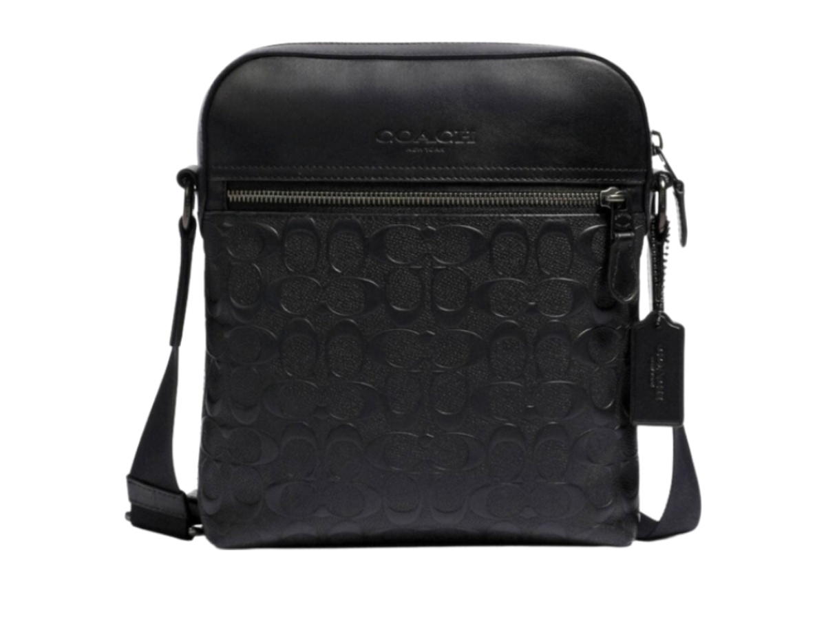 Coach Coach Houston Flight Bag In Signature Leather Black
