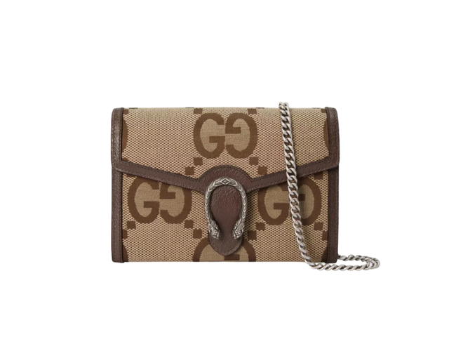 Gucci Gucci Dionysus Jumbo GG Chain Wallet Camel Ebony - view 1