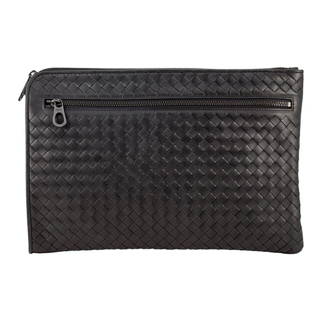 Bottega Veneta Bottega Veneta Sheepskin Clutch Men's Ink Wash Gray