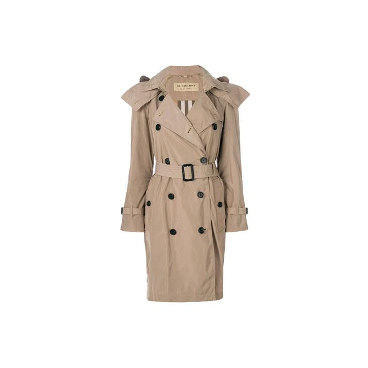 Burberry Burberry Women's Amberford Hooded Shell Trench Coat Beige
