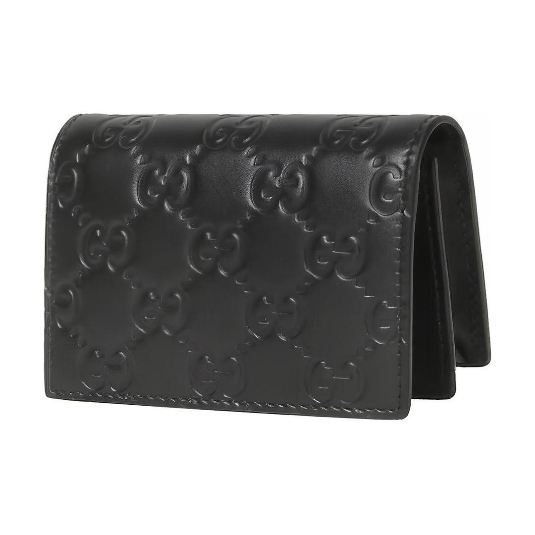 Gucci Gucci Genuine Leather Card Holder Men's Black
