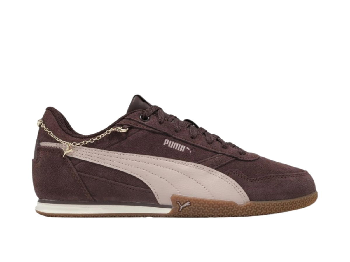 Puma Puma Bella Donna Jewel Sneakers Brown Pink Suede With Rubber Sole (W)