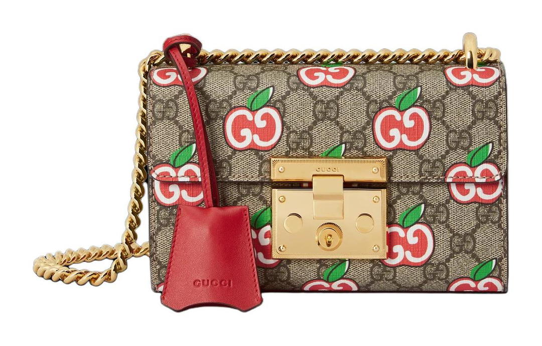 Gucci Gucci Canvas With Leather Box Bag Crossbody Bag Shoulder Bag Women's Ebony & Red