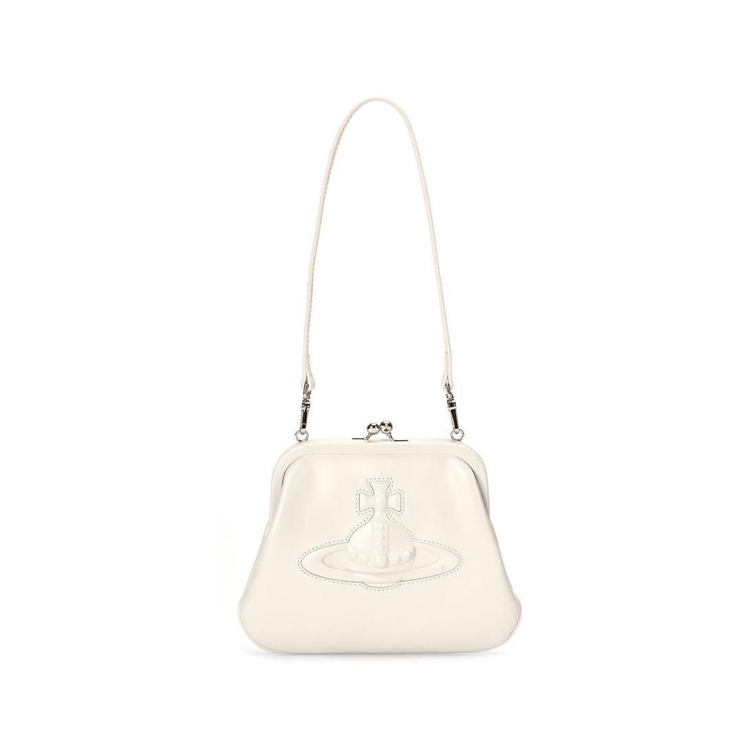 Vivienne Westwood Vivienne Westwood Leather Underarm Crossbody Bag, Shoulder Bag Regular Women's Cream