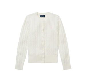 Buy Polo Ralph Lauren Mini-Cable Cotton Cardigan Warm White at Sasom – Authentic and Ready to Ship