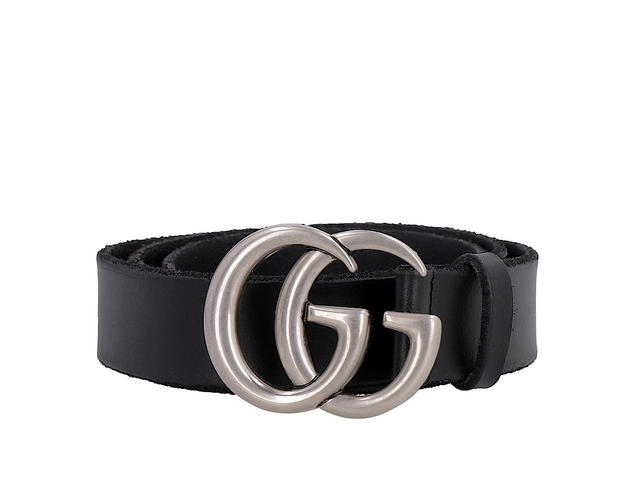 Gucci Gucci Leather Belt With Double G Buckleblack Leather 100 - view 2