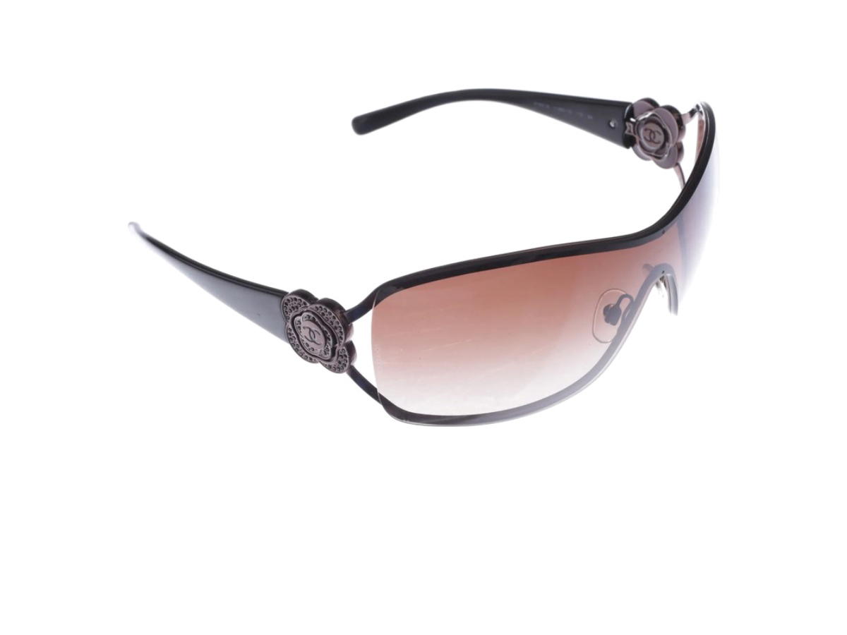 Chanel Chanel Camellia Flower CC Logo Sunglasses Brown