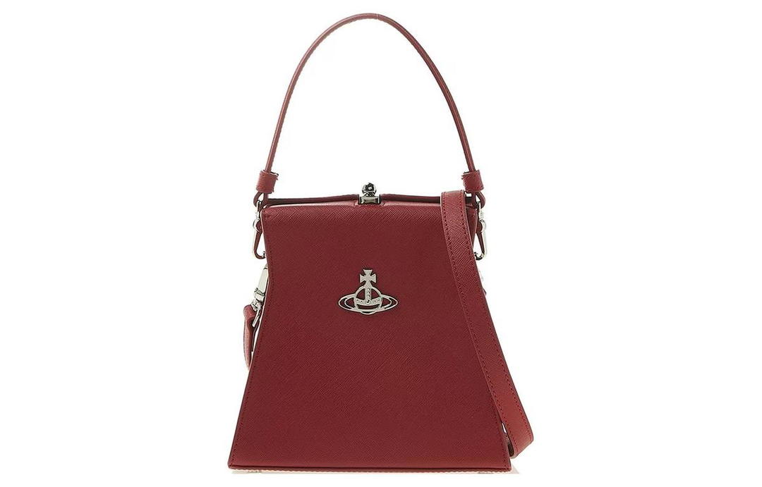 Vivienne Westwood Vivienne Westwood Cow Leather Shoulder Bag, Crossbody Bag, Handbag Medium Size Women's Red