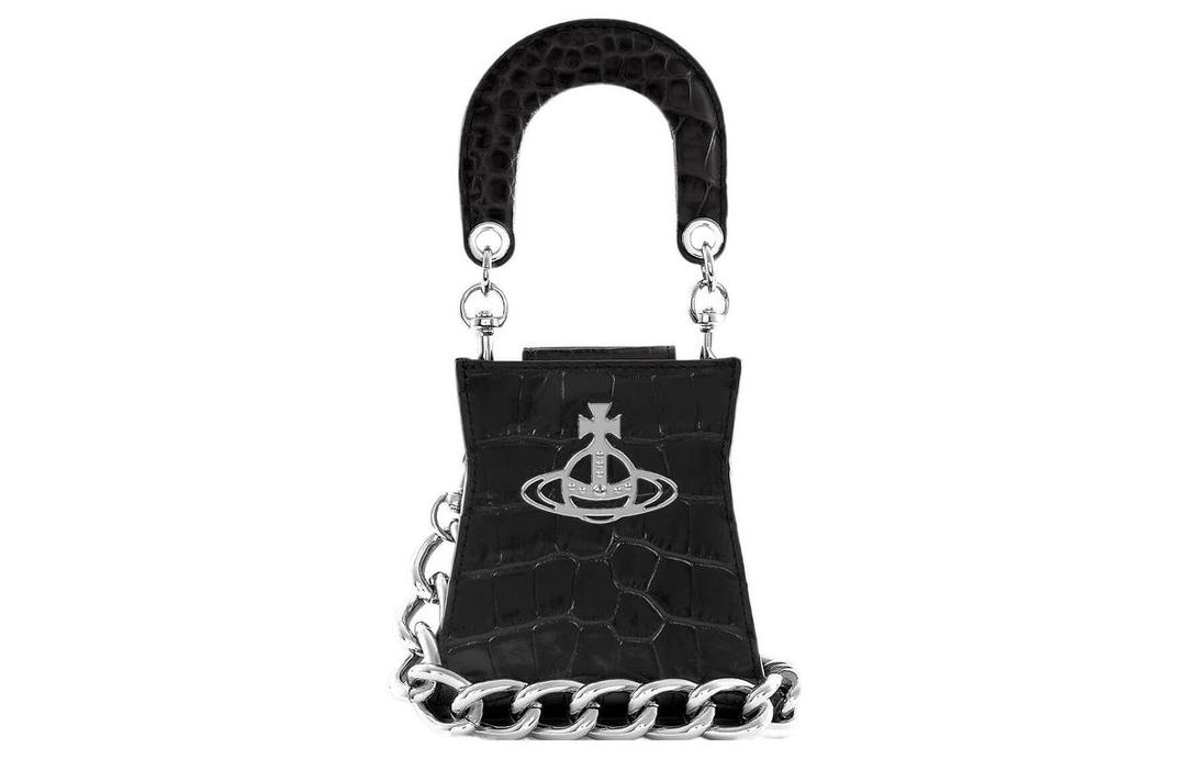 Vivienne Westwood Vivienne Westwood KELLY Cow Leather Shoulder Bag Crossbody Bag Handbag Small Size Women's Black