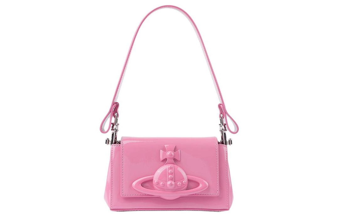 Vivienne Westwood Vivienne Westwood HAZEL Calfskin Portable Crossbody Bag, Shoulder Bag Women's Pink