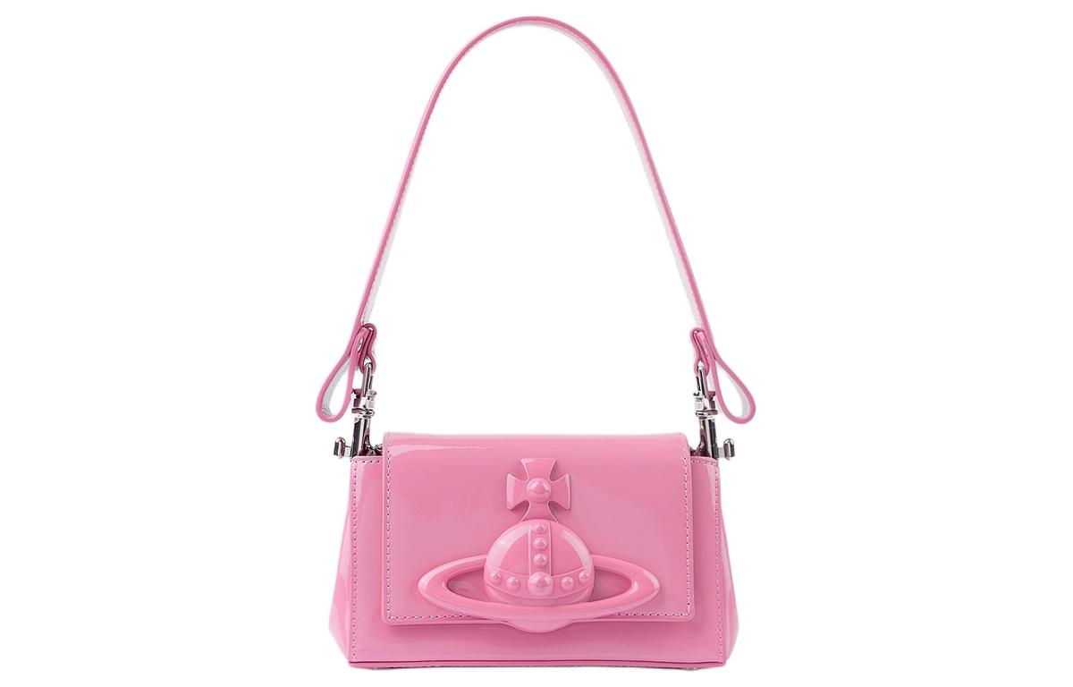 Vivienne Westwood Vivienne Westwood HAZEL Calfskin Portable Crossbody Bag, Shoulder Bag Women's Pink