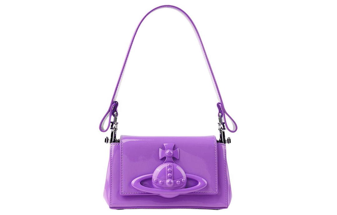 Vivienne Westwood Vivienne Westwood HAZEL Calfskin Portable Crossbody Bag, Shoulder Bag Women's Purple