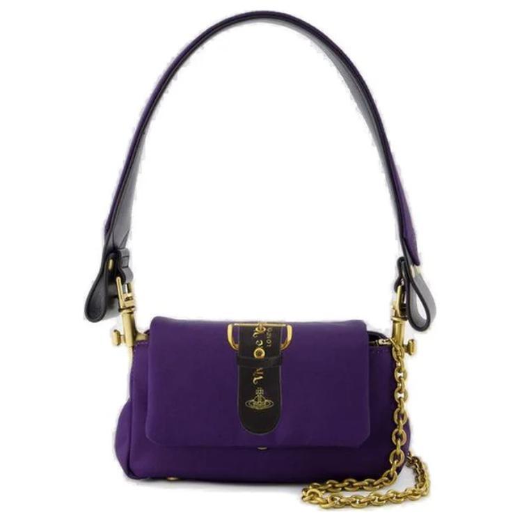 Vivienne Westwood Vivienne Westwood HAZEL Recycled Polyester Handbag Shoulder Bag Small Size Women's Purple