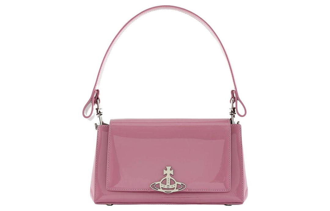 Vivienne Westwood Vivienne Westwood Cow Leather One Shoulder Handbags Medium Size Women's Pink