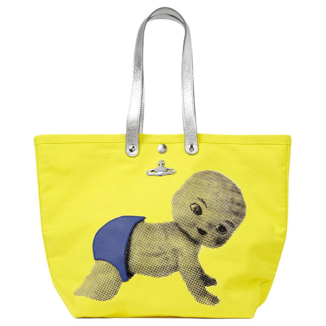 Vivienne Westwood Vivienne Westwood Cotton Tote Bag Shopping Bag Shoulder Bags Small Size Women's Yellow