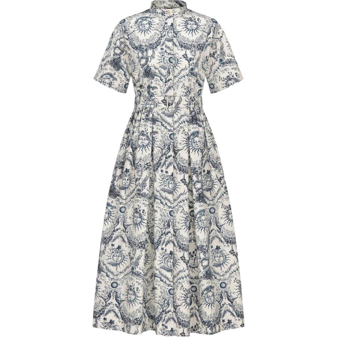 Dior Dior Mid-Length Shirt Dress Short-Sleeved Dresses Women's Navy