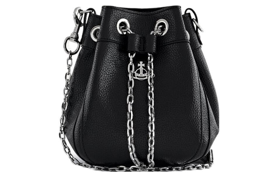 Vivienne Westwood Vivienne Westwood PU Recyclable Polyurethane Bucket Bag Handbag Shoulder Bag Crossbody Bag Small Size Women's Black