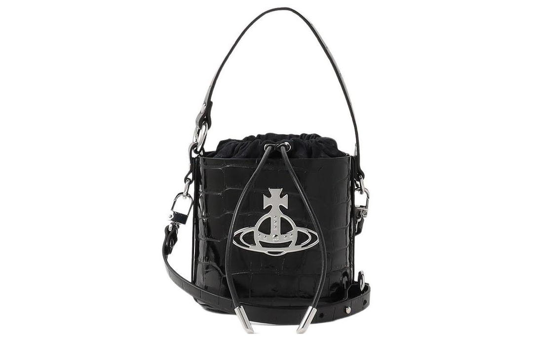 Vivienne Westwood Vivienne Westwood DAISY Cow Leather Shoulder Bag Crossbody Bag Handbag Women's Black