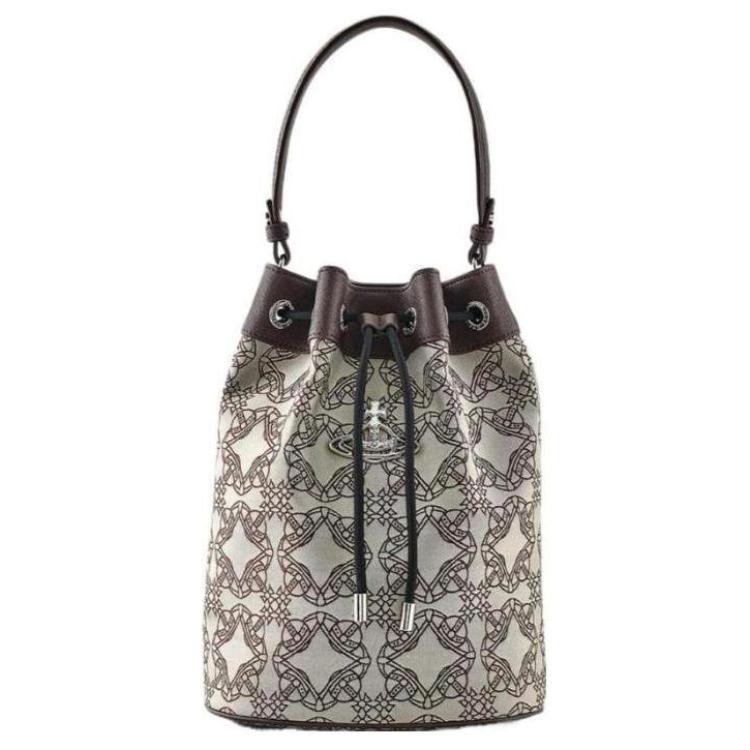 Vivienne Westwood Vivienne Westwood Polyester One Shoulder Bucket Bag, Handbag Women's Brown