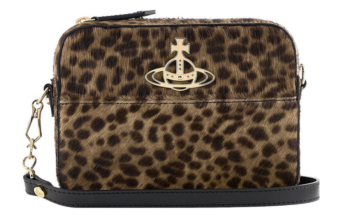 Vivienne Westwood Vivienne Westwood RACHEL Calfskin With Calf Hair Camera Bag Shoulder Bag Crossbody Bag Women's Leopard Print