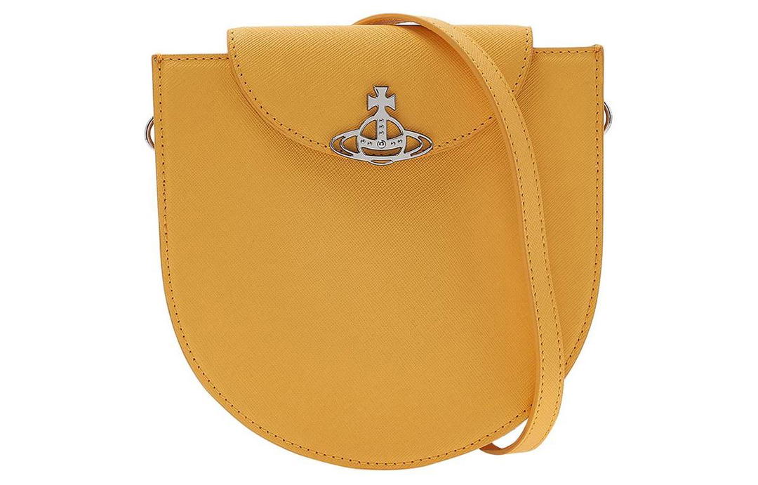 Vivienne Westwood Vivienne Westwood Saffiano Leather Saddle Bag Shoulder Bag Crossbody Bag Women's Yellow