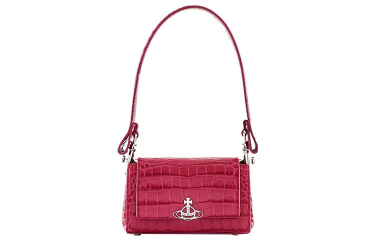 Vivienne Westwood Vivienne Westwood HAZEL Calfskin Shoulder Bag Baguette Bag One Shoulder Handbags Small Size Women's Pink