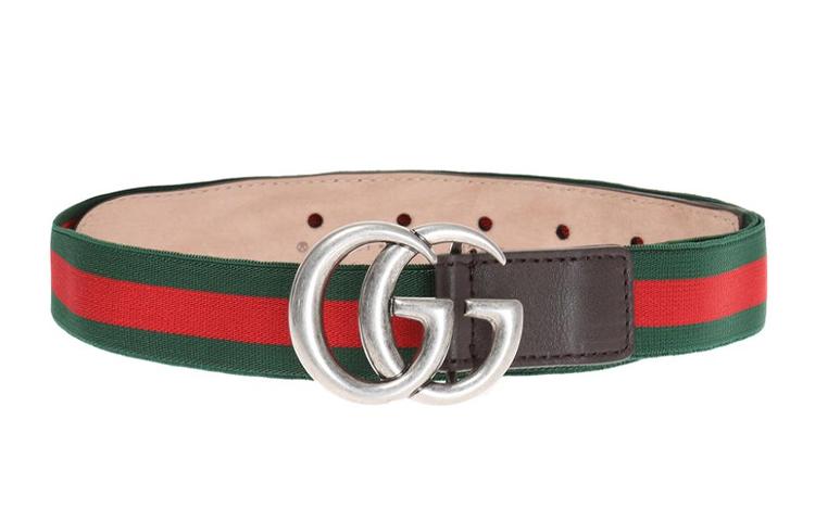 Gucci Gucci Web Double G Buckle Belt