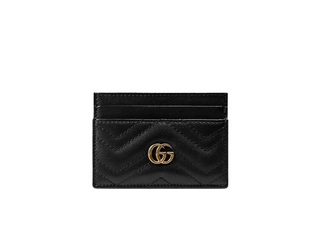 Gucci Gucci GG Marmont Card Case In Gold-Toned Hardware With Black - view 1