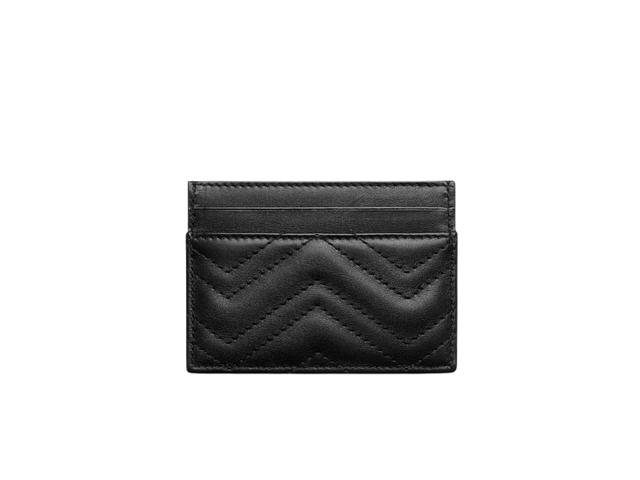 Gucci Gucci GG Marmont Card Case In Gold-Toned Hardware With Black - view 3