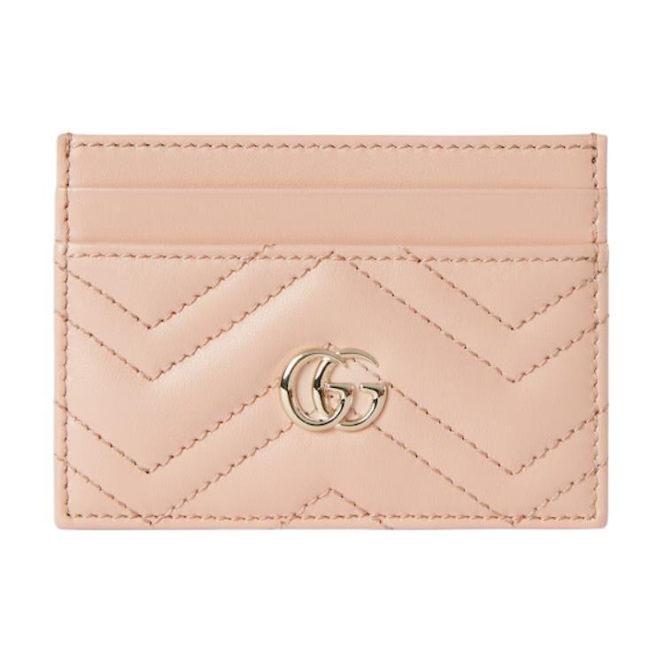 Gucci Gucci Marmont Leather Card Holder Women's Light Pink