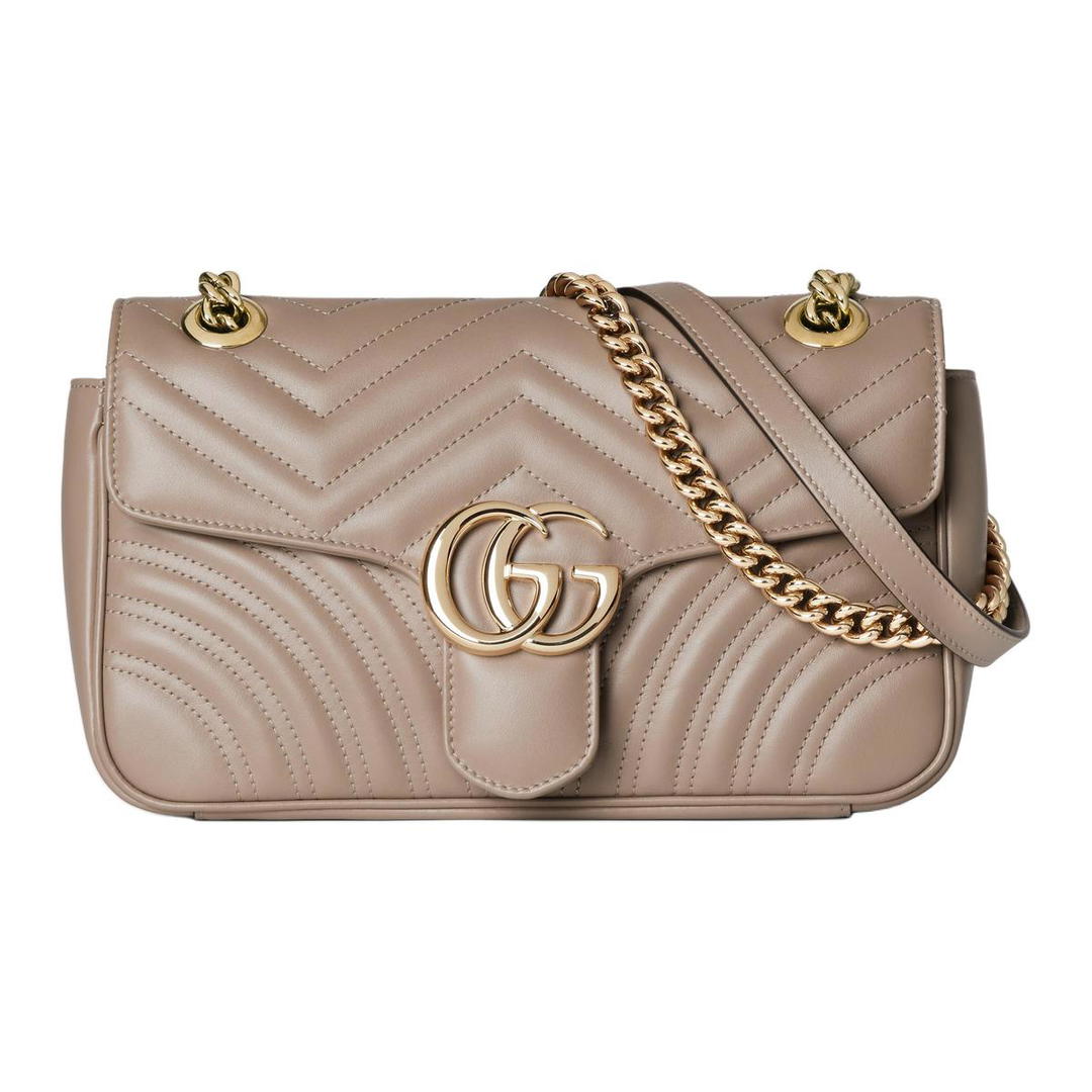 Gucci Gucci GG Marmont Leather Crossbody Bag Shoulder Bag Small Size Women's Taupe