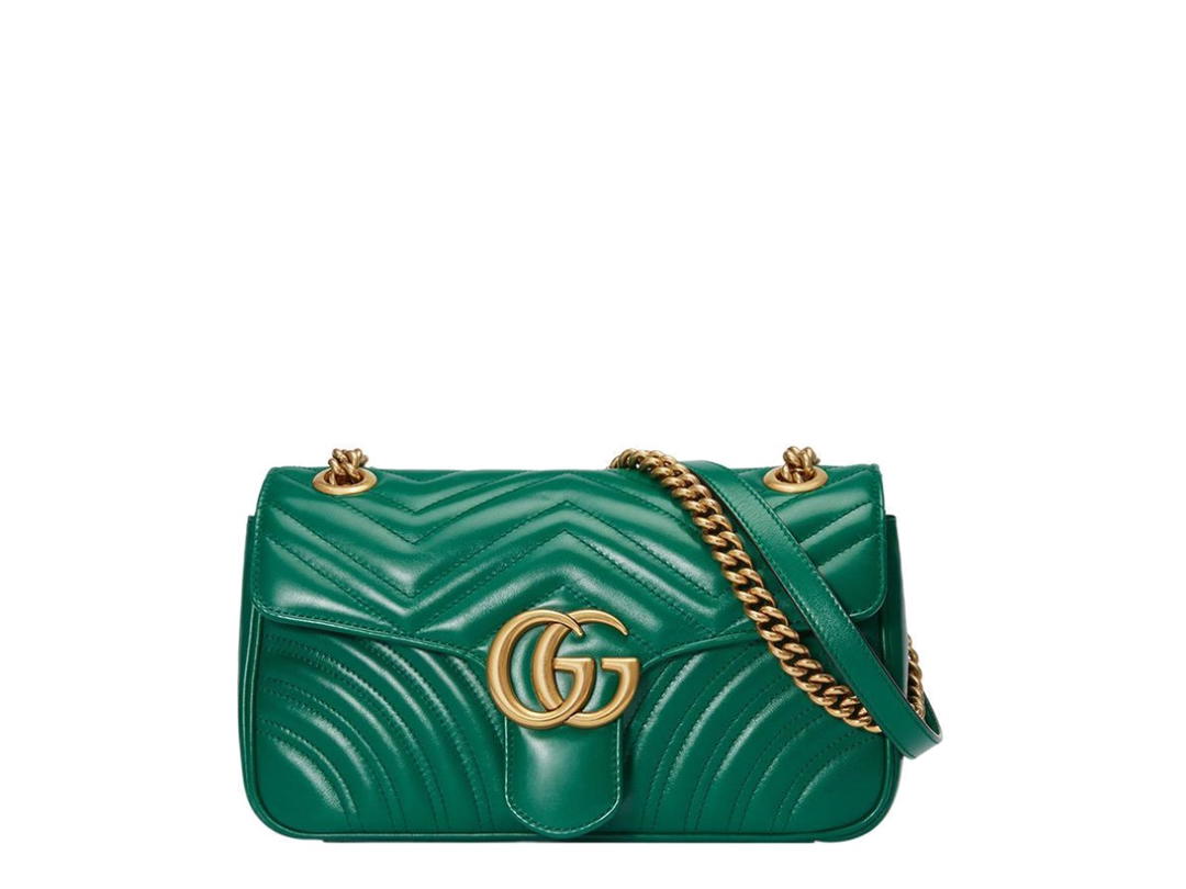 Gucci Gucci Marmont Quilting Shoulder Bag Green