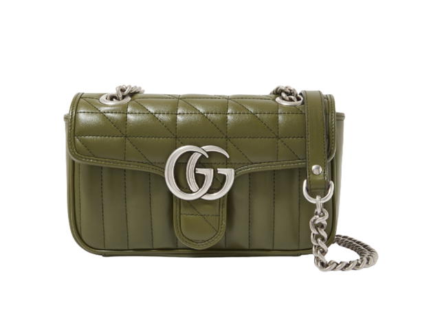 Gucci Gucci GG Marmont Flap Bag Mixed Matelasse Leather Mini Green - view 1