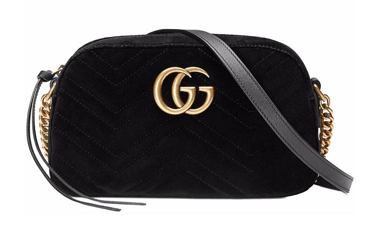 Gucci Gucci Velvet Camera Bags Crossbody Bag Shoulder Bag Women's Black