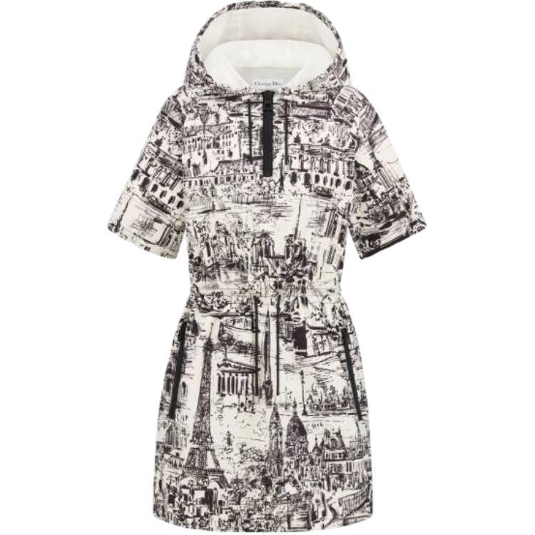 Dior Dior Short Hooded Dress Short-Sleeved Dresses Women's Black