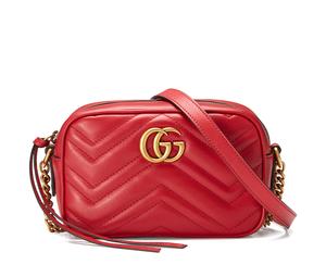 Buy Gucci GG Marmont Herringbone Leather Shoulder Bag Crossbody Bag Mini Women's Red at Sasom – Authentic and Ready to Ship