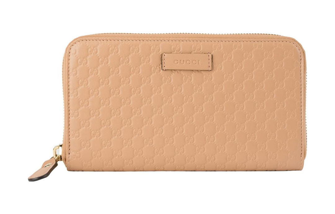 Gucci Gucci Leather Wallet Women's Light Brown