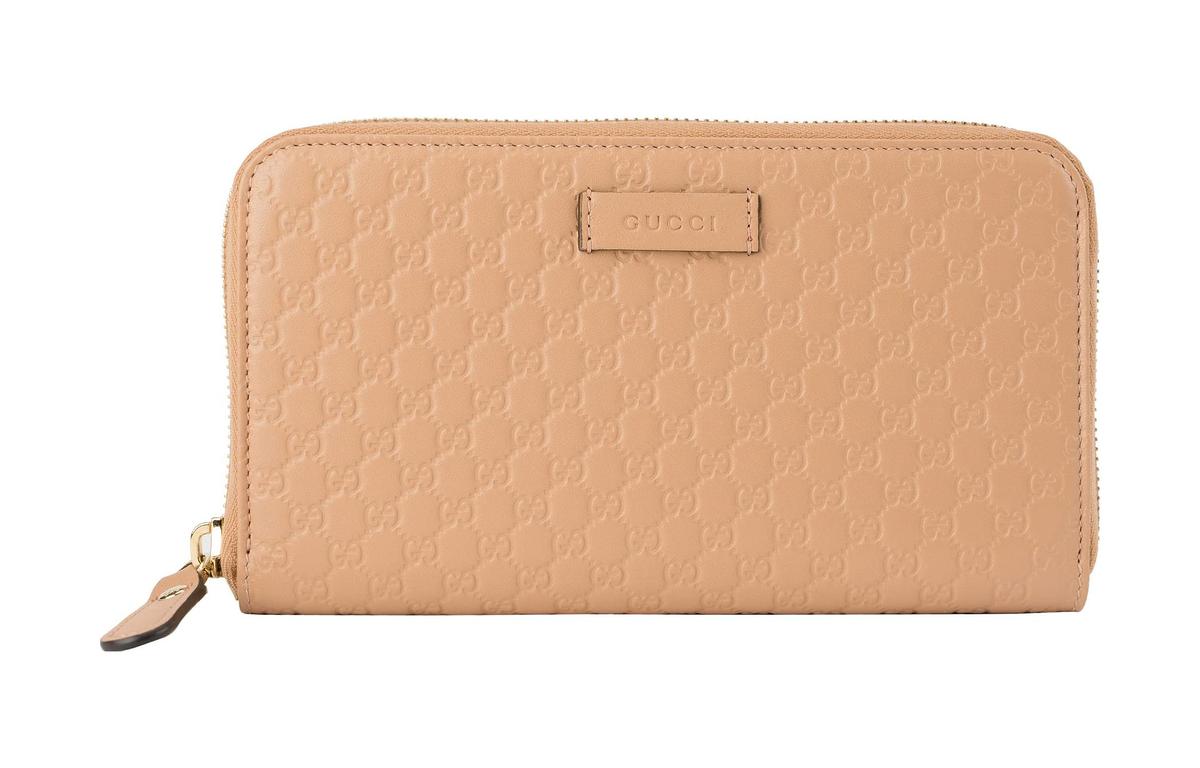 Gucci Gucci Leather Wallet Women's Light Brown