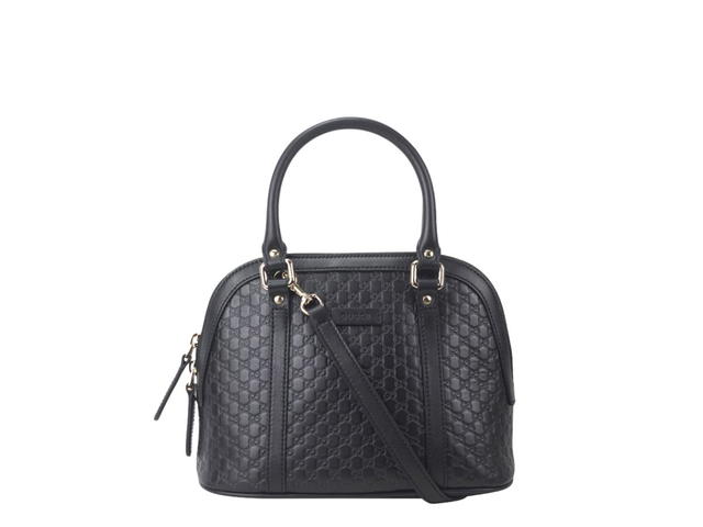 Gucci Gucci Microguccissima Dome Satchel Bag Black - view 1