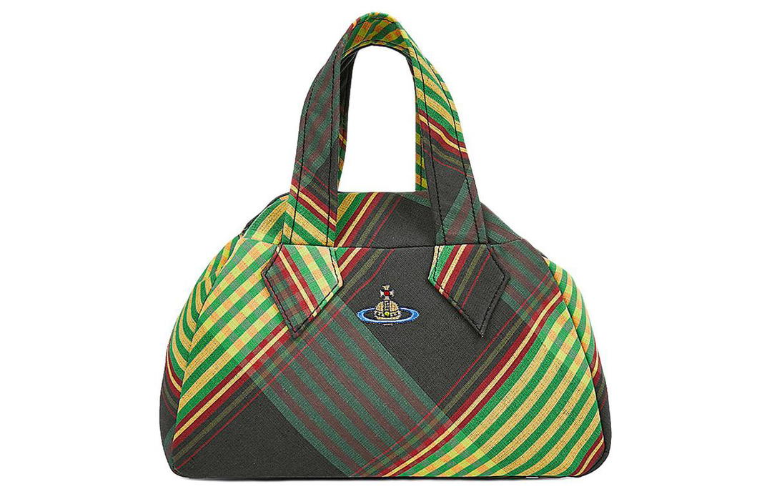 Vivienne Westwood Vivienne Westwood Cotton Blended With Linen Shoulder Bag Crossbody Bag Handbag Medium Size Women's Battle Grid Plaid