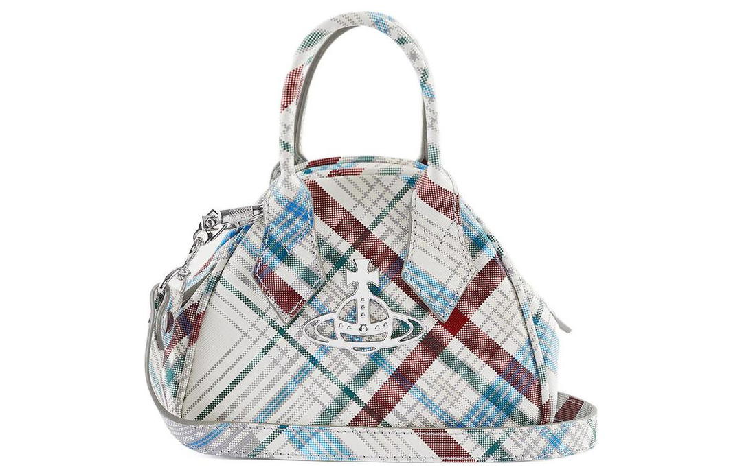 Vivienne Westwood Vivienne Westwood Saffiano Leather Bowling Bag Shoulder Bag Crossbody Bag Handbag Mini Women's White/Multicolor