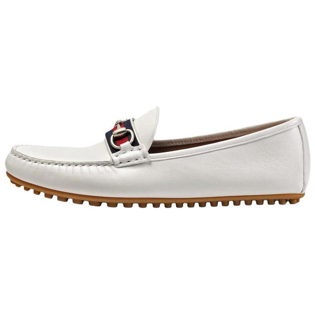 Gucci Gucci Stripe Leather Loafer White - view 1