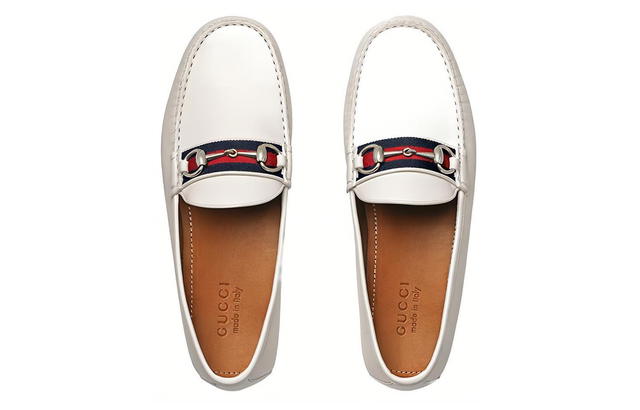 Gucci Gucci Stripe Leather Loafer White - view 3