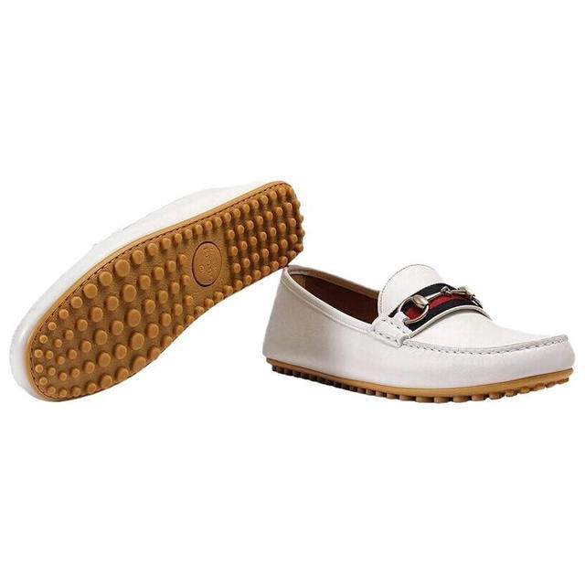 Gucci Gucci Stripe Leather Loafer White - view 5