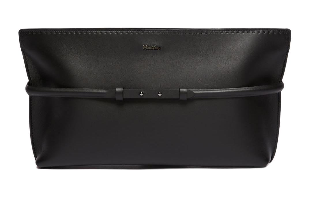 Max Mara MaxMara Calfskin Clutch Women's Black