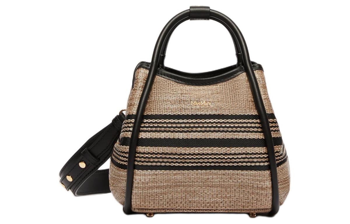 Max Mara MaxMara Jacquard Raffia Fabric Portable Crossbody Bag Shoulder Bag Women's Clay