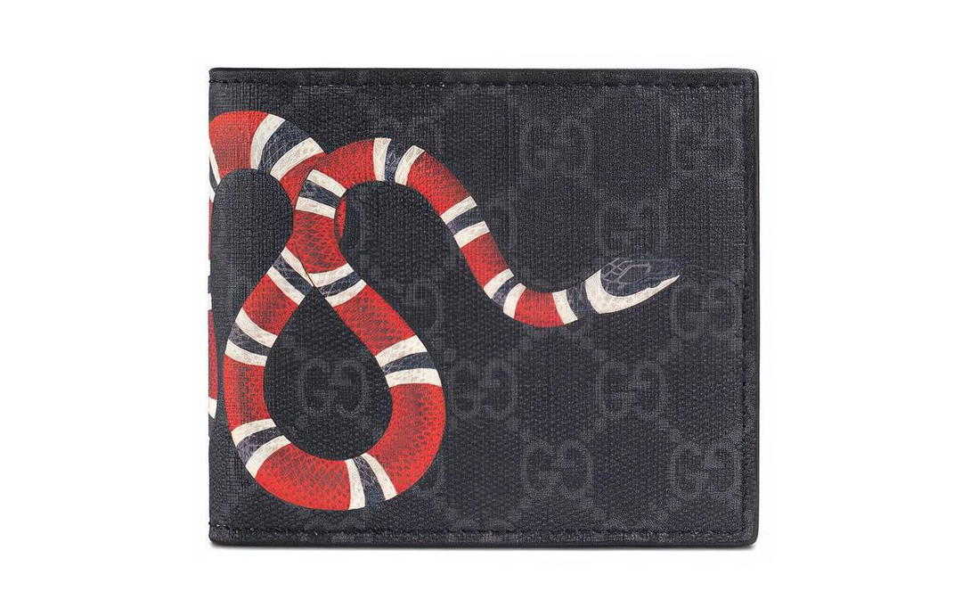 Gucci Gucci Canvas With Leather Wallets Coin Purses Men's Black/Gray