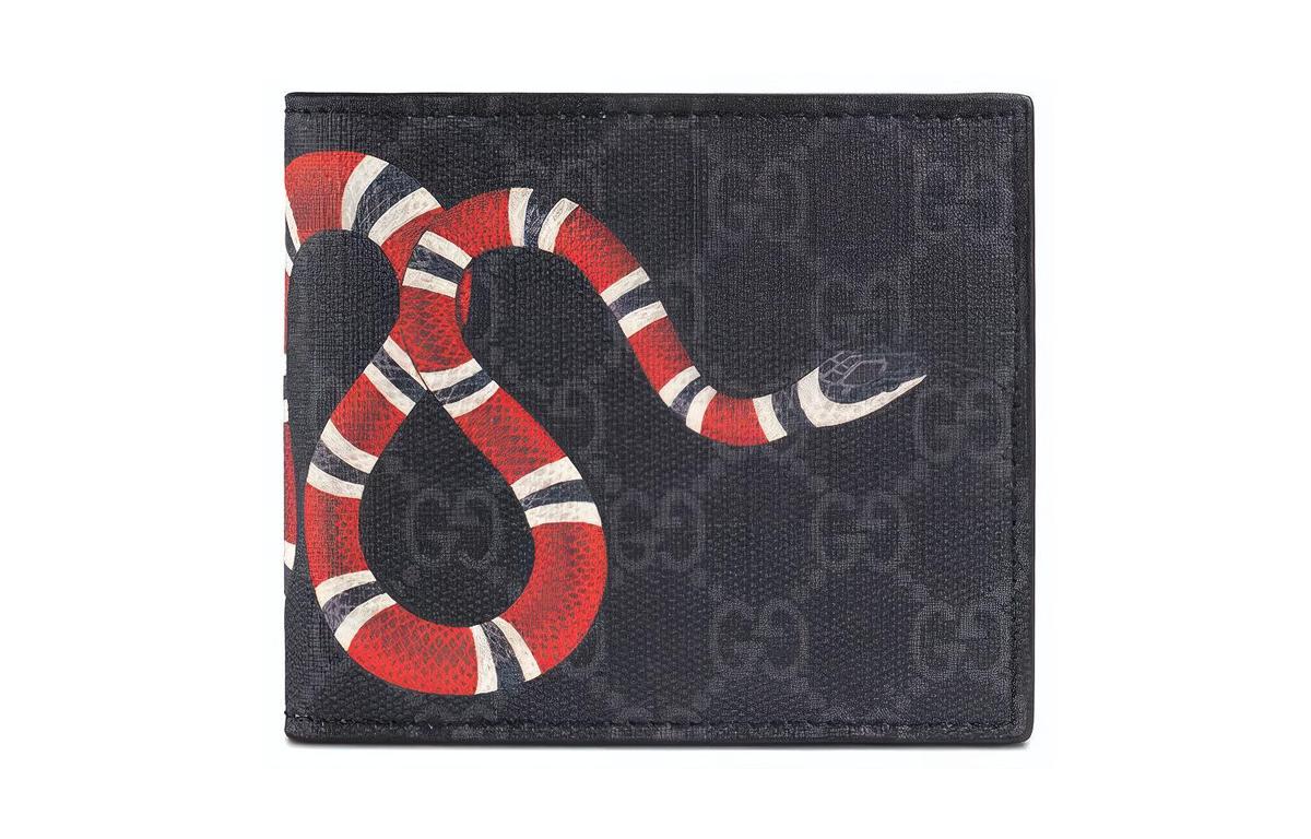 Gucci Gucci Canvas With Leather Wallets Coin Purses Men's Black/Gray