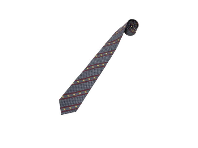 Gucci Gucci Bee And Web Silk Jacquard Tie Gray Red - view 2